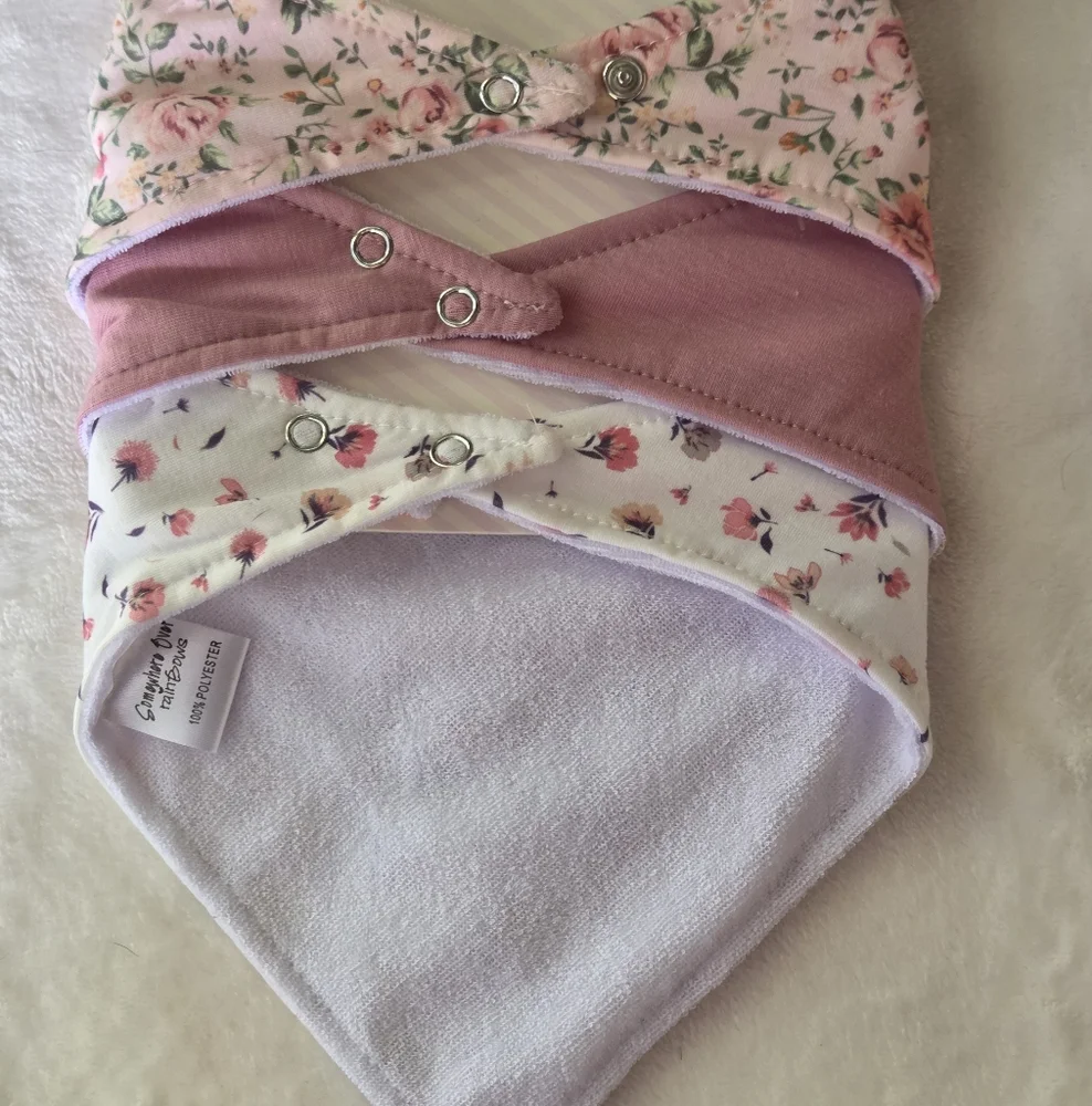 Baby Bow Headband Bandana Bib 6 Pack Gift Set Pink White Floral Danbar NWT